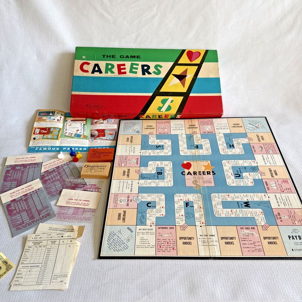 Vintage 1955 Careers The Game By Parker Brothers Board Game